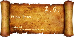 Pupp Irma névjegykártya