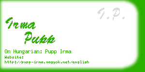 irma pupp business card